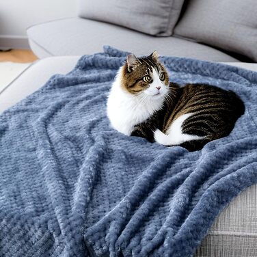 М'які ковдри для собак та котів SLSON, 70x100 см (фіолетовий, чорний, синій)