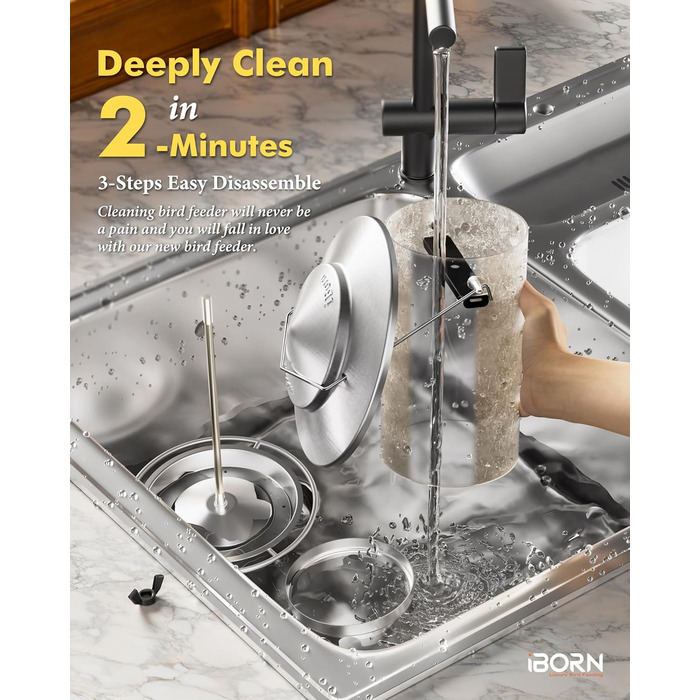 Годівниця для птахів iBorn, Металева годівниця-будиночок, Зелений колір, 18 см, для цілорічного годування, 6 отворів