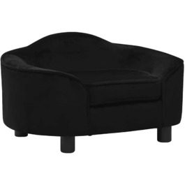 Софа для собак та котів, чорна, 67x47x36 см, плюшева, від vidaXL