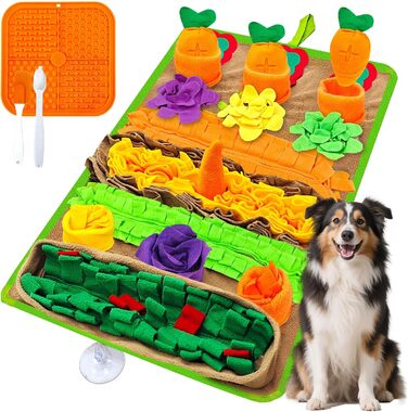 Нюхальна килимок для собак великих порід та силіконовий килимок для ласощів, інтерактивна іграшка-головоломка, щоб зайняти собаку, розвиваюча нюхальна килимок для повільного годування. Розміри: 76,2 x 45,7 см (килимок) + 20,3 x 20,3 см (силіконовий килимо