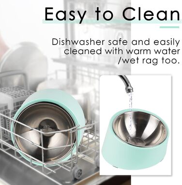 Нахилена годівниця для собак та котів SuperDesign 15°, зелений меламін, 600 мл