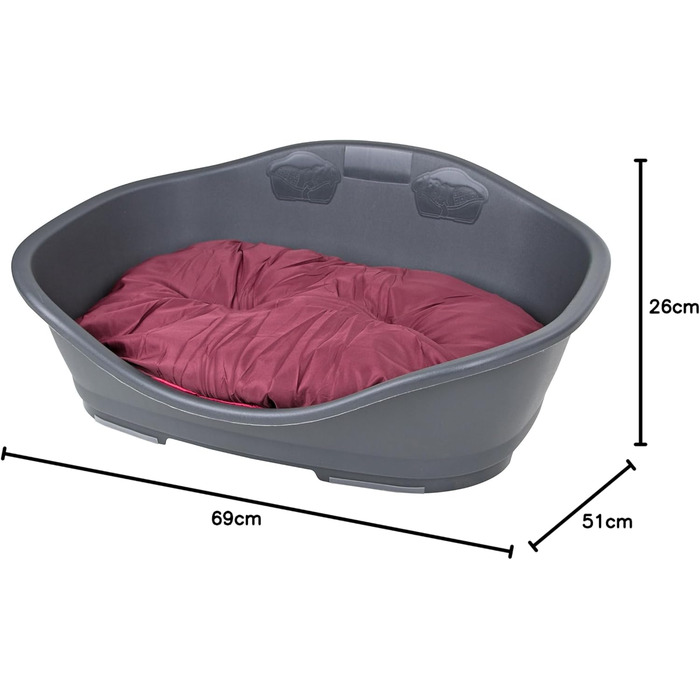 Корзина для собак Beeztees Sleeper 2, 55 см, антрацит, 68 × 47 см