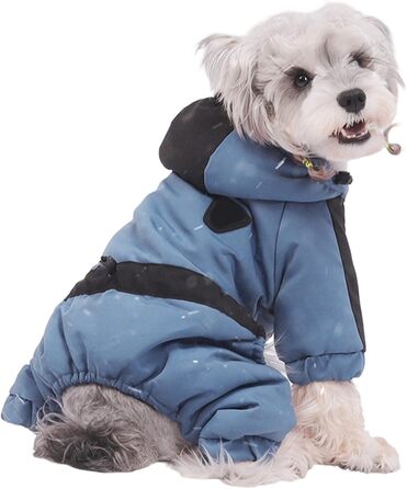 Зимовий теплий пуховик для собак, для активного відпочинку, прогулянок, холодної погоди, різних порід, тепла одіяння для тварин, білий (темно-синій, M)