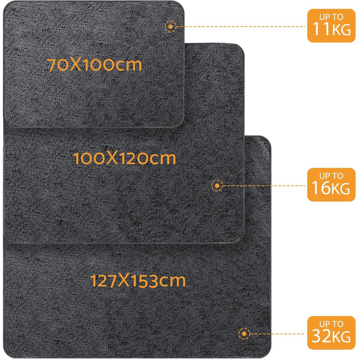 Водонепроникний килимок для собак 100x120 см (40x47 дюймів) - м'який, пухнастий, машинного прання, для собак середніх порід до 16 кг, чорно-білий, для дому та вулиці