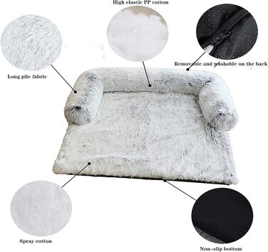 М'яка плюшеві килимки для собак, лежанки, заспокійливе ліжко для тварин, ультрам'який пухнастий матеріал, підстилки, ковдри, подушки, чохли для меблів, захист, ліжко для собак та котів (M)