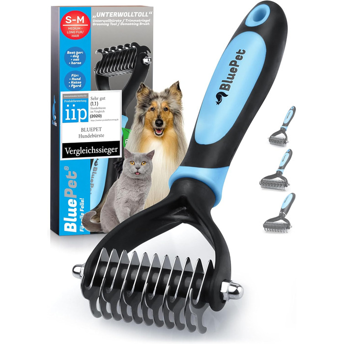 Бурштук для собак з довгим хутром BluePet: видаляє підшерстя та ковтуни | Ідеально для собак та котів | Захист верхнього шару хутра