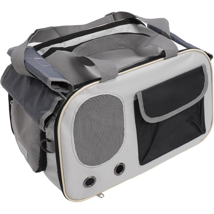 Транспортна переноска для котів та собак LUCKDANO, складана, з регульованим ременем, міцна, стильна (BLACK)