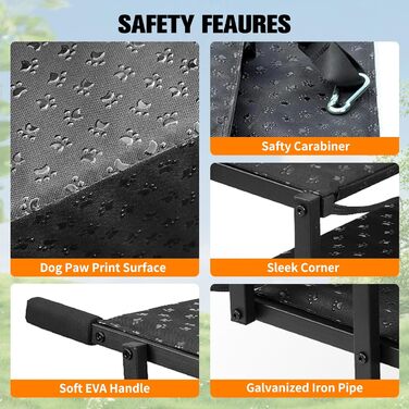 Рампа для собак у машину - 5 сходинок, регульована висота 44-72 см, неслизька поверхня, міцна конструкція з підпоркою для авто, SUV, вантажівки