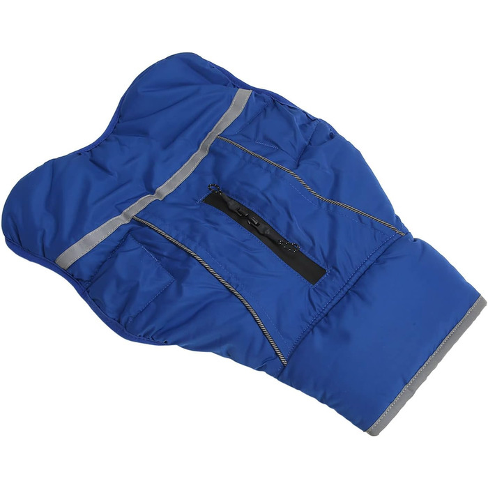 Зимовий одяг для тварин, тепла куртка для собак, плюшевий нашийник з нейлону для маленьких та середніх собак з світловідбиваючим дизайном (блакитний, XXL)