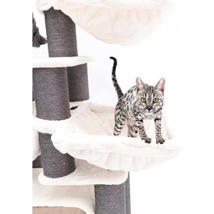 Дряпак для котів Petrebels Skyline XXL, 186 см, для великих котів (Мейн-кун), колір - off-white