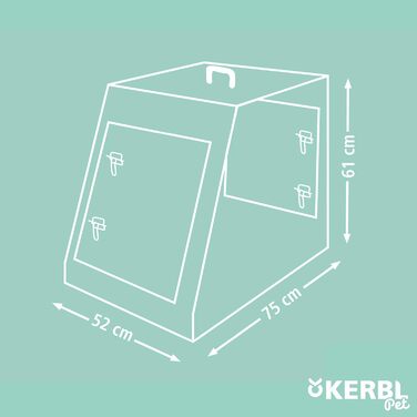 Клітка для транспортування тварин Kerbl складна, металева, 2 двері, 76×54×64 см, чорна