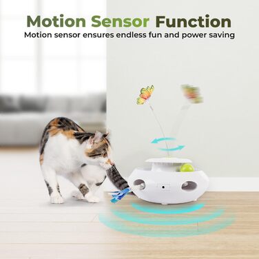 Інтерактивна іграшка для котів ALL FOR PAWS 3 в 1: метелик, м'ячики, пір'я. Автоматична іграшка для дому.