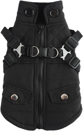 Зимова куртка для собак від Huiba: тепла, водонепроникна та вітронепроникна, для маленьких, середніх та великих собак (чорний, M)