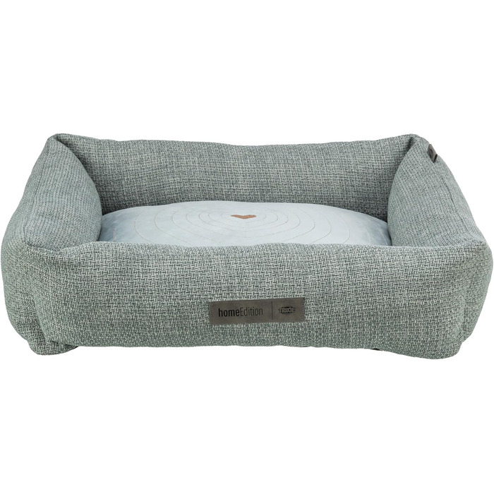 Торрікс Крісло-лежанка для собак Вівана 60x50 см блакитно-сіре, м'яке, з велюровим покриттям, для маленьких собак, з інтегрованим матрацом, антиковзаюча поверхня, м'яке та миється – 37540 L 60 x 50 x 16 см