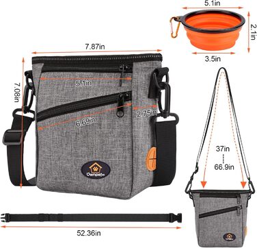 Сумка для ласощів Ownpets для собак, сумка для дресирування, зручна та функціональна, сіра