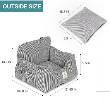 Автокрісло для собак маленьких порід, знімний та миючий чохол, підвищення для цуценят з кишенями для зберігання та страхувальним ремінцем, неслизьке дно, для авто та дому, чорний