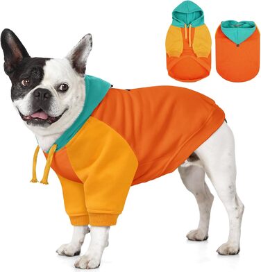 Теплий капюшонний светр AOFITEE для великих собак, осінь-зима, бавовна, рожевий, розмір L (з візерунком 'Захід сонця')