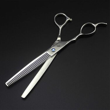 Професійна шерстьрізальна ножиця для грумінгу котів та собак, 18 см, для лівшів, високоякісна сталь, прямий зріз, з гребінцем