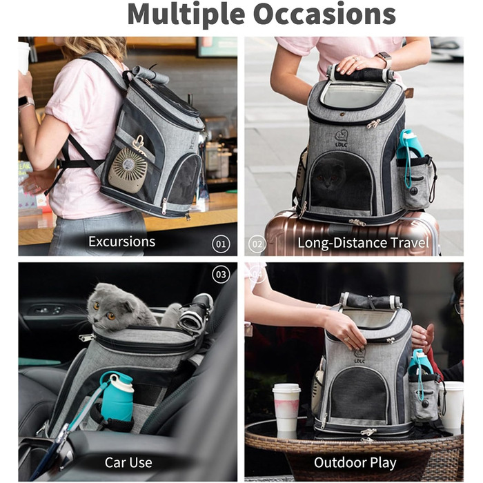 PETCUTE Рюкзак для собак, чорний: зручний та дихаючий, з внутрішнім ременем безпеки та кишенями для аксесуарів. Ідеально для прогулянок, подорожей та активного відпочинку з вашим улюбленцем.