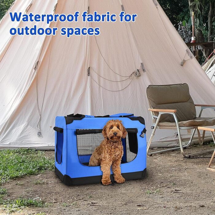 Транспортна переноска для собак PISPET, складана, 80x55x55 см, блакитна
