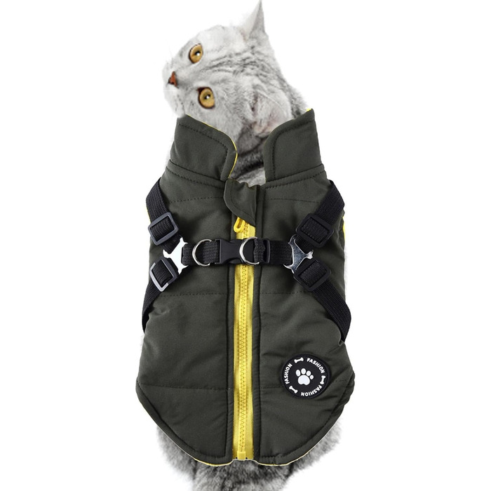 Зимова куртка для маленьких собак: тепла, вітро- та водовідштовхуюча | XL, зелений