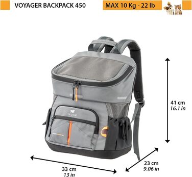 Рюкзак для собак та котів Ferplast Voyager Backpack, сірий, M-L