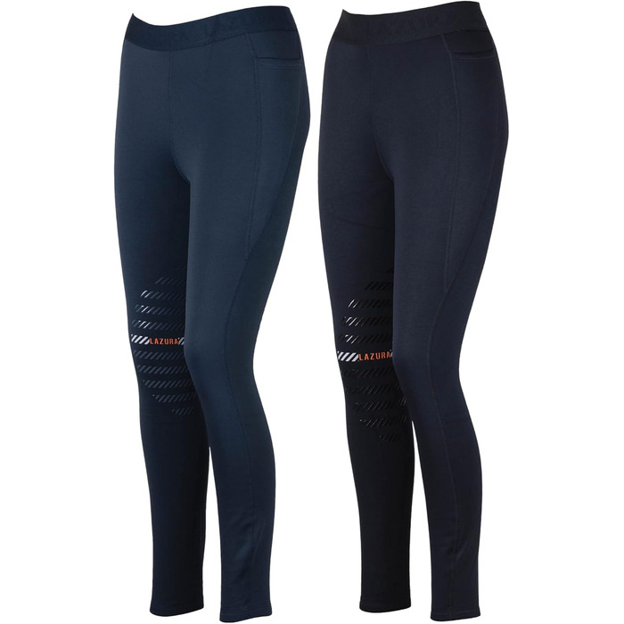Легінси для верхової їзди Lazura Winter Anita | Силіконовий накладка на колінах | 2 кишені для телефону | Чорні або темно-сині | Розміри 32-46