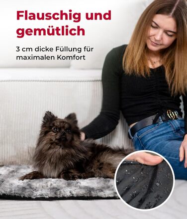 Ліжко-матрац для собак HS-Hundebett Shadow S (55x75 см), з наповнювачем, протиковзке, м'яке, пране, вироблено в Німеччині