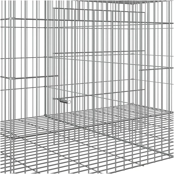 Клітка для кролів vidaXL, 3 секції, 163x79x54 см, оцинкована сталь, вольєр для домашніх тварин