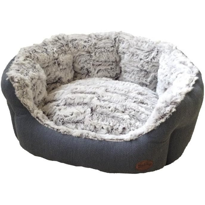 Лежак для собак Nobby Komfort Bett CACHO овальний, сірий/синій, 55x50x21 см
