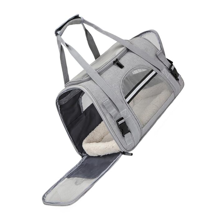 Рюкзак-переноска для котів та маленьких собак Garvalon з дихаючого матеріалу, з підтримуючими стійками, складаний, для подорожей та до ветеринара