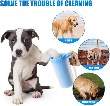 Очисник лап для собак DAGLLGEW: м'яка силіконова щітка, 360° очищення, портативний набір для дому та прогулянок