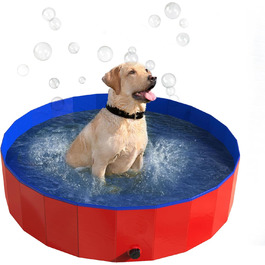 Складаний басейн для домашніх тварин Petmaker з сумкою, 120×30 см, червоний