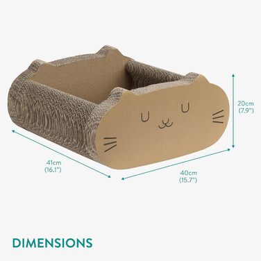 Навіс для котів Navaris - 2-в-1: когтеточка та лежанка - когтеточки для котів, лежанка для котів, товстий картон, захист меблів