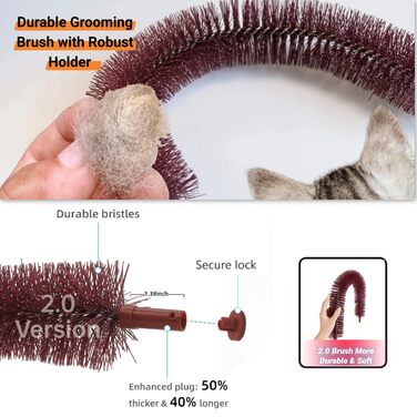 Котячий краш-пост Happi N Pets з масажером, щіткою та іграшкою-мишкою. Ідеально для догляду та розваг котів.