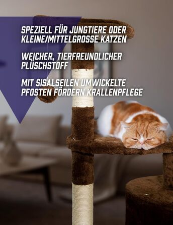 Кігтеточка для котів SPOCADO Атлетік - 112 x 40 x 40 см - сірий колір. Зона відпочинку, печеринка, платформа, кігтешліфування.