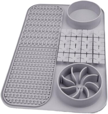 Килимок для годування собак, інтерактивна іграшка-пазл, сірий | Килимок для корму собак, килимок для іграшок, матеріал - сірий | Аксесуар для собак