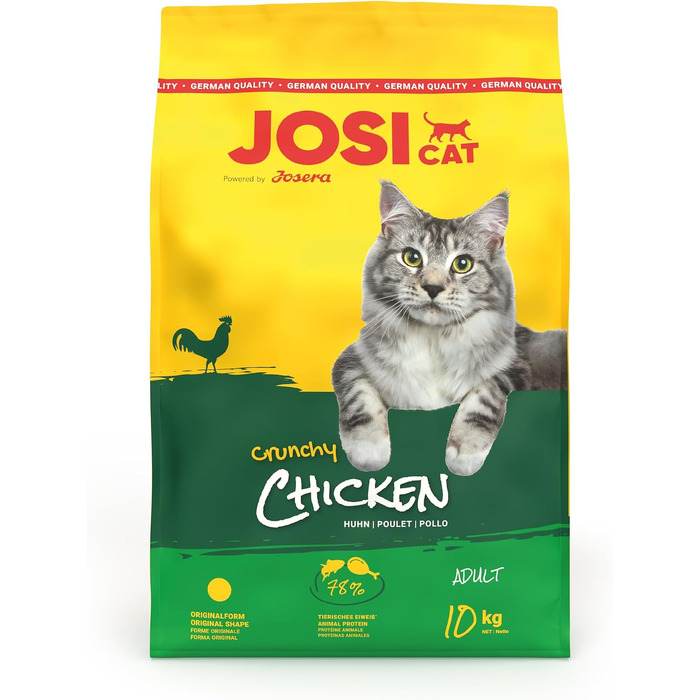 Сухий корм для дорослих котів JosiCat Crunchy Chicken з куркою, 10 кг