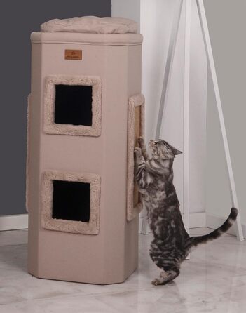Когтеточка-бочка Petliving Theo 100 см, беж, ручна робота, еко, сертифікат OEKO-TEX