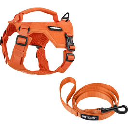 Нашийник для собак OneTigris MINI Trooper, оранжевий, XXXS, з повідком 150 см, 2 положення для буксирування