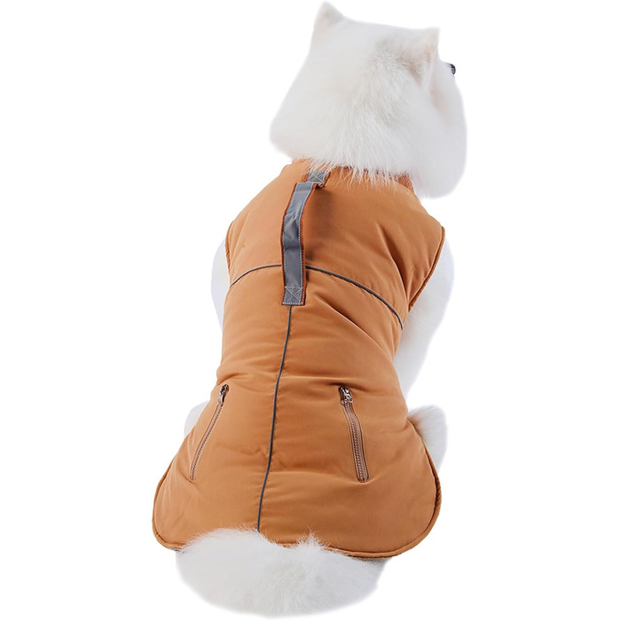 Зимова куртка для собак - тепла рожна куртка з флісу, вітронепроникний одяг для собак середнього розміру, коричнева