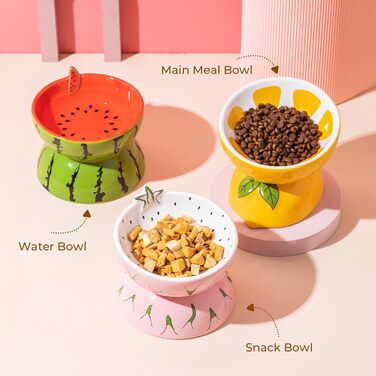 Котло propositions для котів TIGOADT, кераміка, піднята миска, рожевий колір, дизайн 