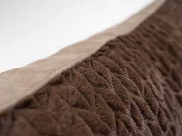 TrendPet VitaBed Style - Ортопедичне ліжко для собак, штучна шкіра зовні, м'яке всередині (80x70 см, Коричневе)