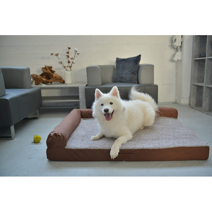 М'яке ліжко для собаки RAIKOU з плюшем, миюче, сіре 80x60x7 см, подушка 30x25 см