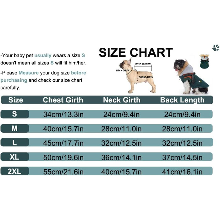 Зимовий теплий пуховик для собак з протекторними отворами, вітронепроникна куртка для холодної погоди, бавовна, костюм для цуценят, маленьких та середніх собак, розмір XL (2XL: обхват грудей 55 см, Стиль 6: зелено-коричневий)