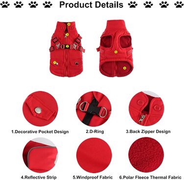 Тепла куртка для собак, 2-в-1, без тяги, для цуценят та собак середніх розмірів, чорна