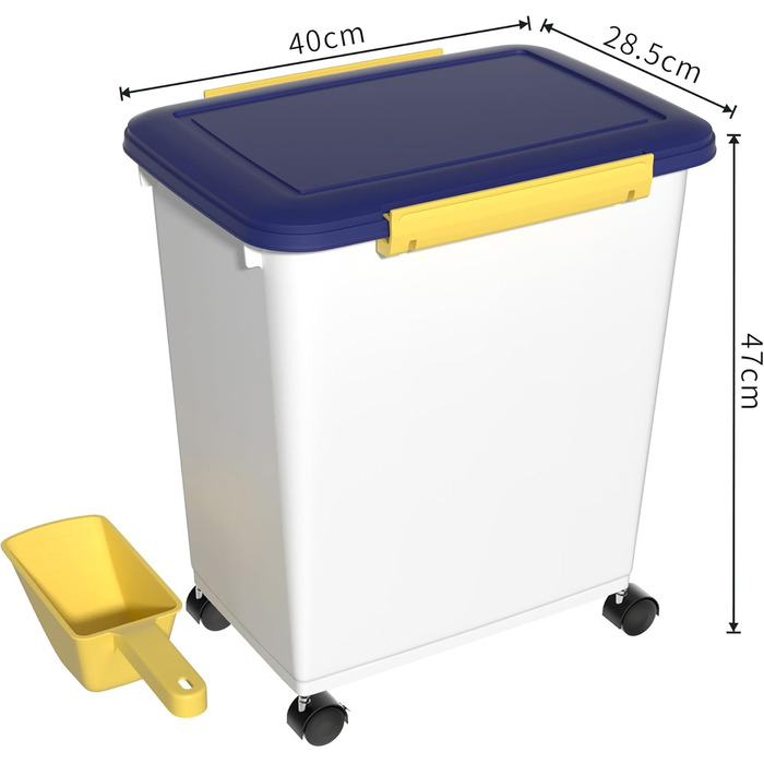 Контейнер для корму для собак Cetomo, 32L, 3 шт. з місткістю 10L кожний, з роликами, силіконовим ущільнювачем та совочками