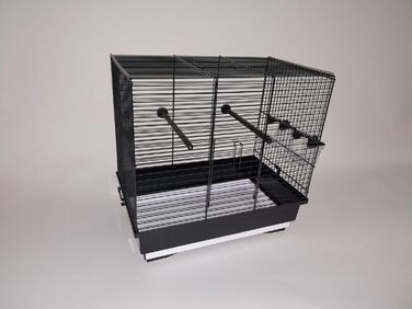 Клітка для птахів металева чорна 40x25,5x38,5 см