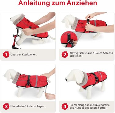 Водонепроникний зимовий одяг для собак, теплий флісовий одяг для великих собак, з регульованими ременями, світловідбиваючі смуги, підходить для лабрадорів, оливковий, червоний (3XL)