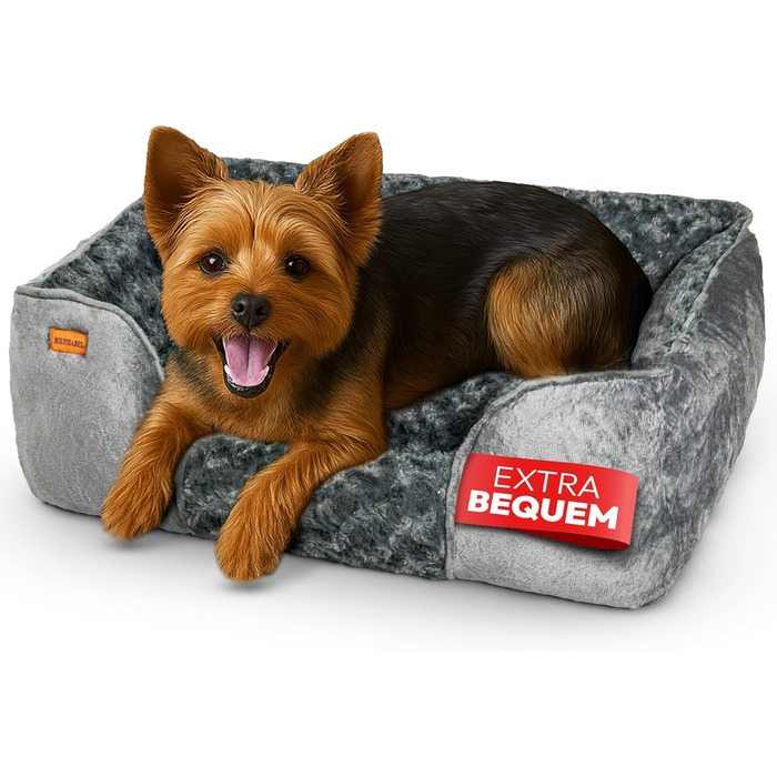 Зручне ліжко для собак - м'яке та затишне, з PP Cotton та shredded Foam, для маленьких собак (Сірий, M)